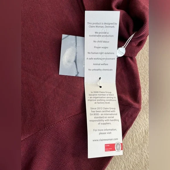 Claire Woman Size 2 Roll Neck Top long sleeve Body Con Blouse merino wool silk - Picture 3 of 7